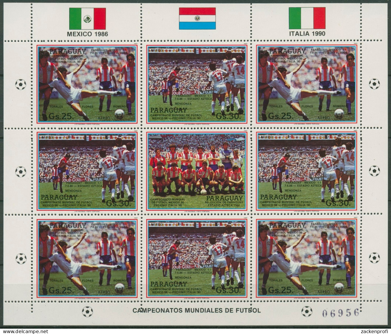 Paraguay 1987 Fußball-WM Mexiko'86 Italien'90 4061/62 K Postfrisch (C95561) - Paraguay