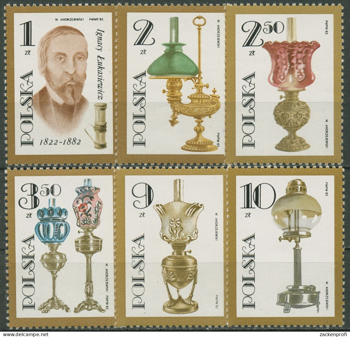 Polen 1982 I.Lukasiewicz Erfinder Der Petroleumlampe 2799/04 Postfrisch - Unused Stamps