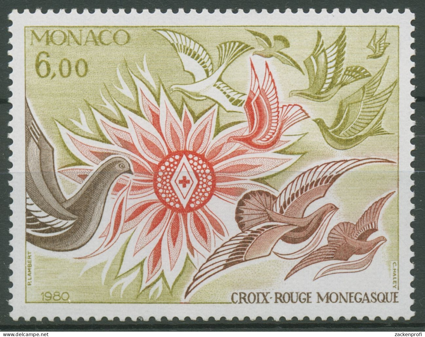 Monaco 1980 Rotes Kreuz Vögel 1443 Postfrisch - Unused Stamps