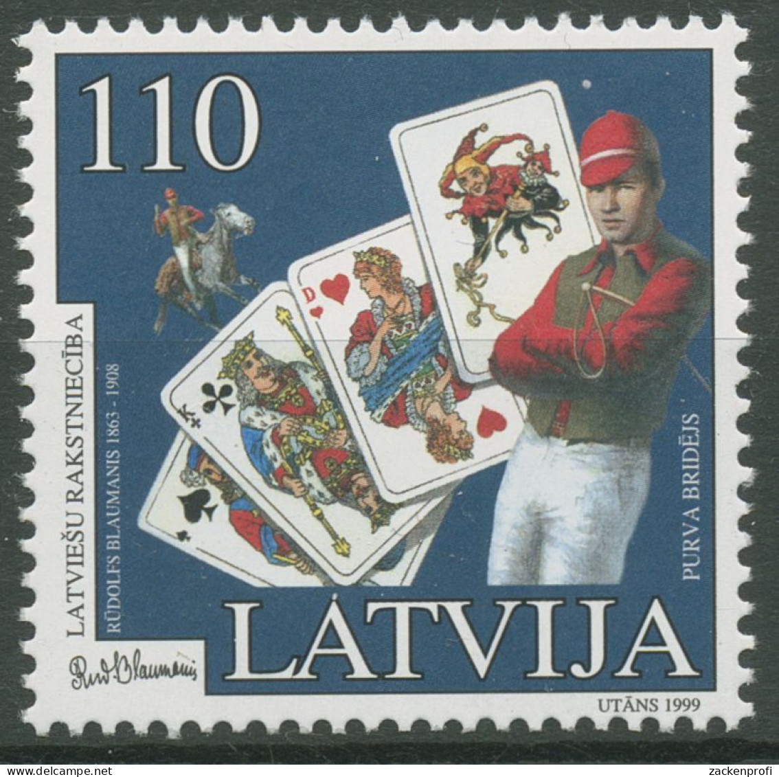 Lettland 1999 Schriftsteller Rudolfs Blaumanis Spielkarten 499 Postfrisch - Latvia