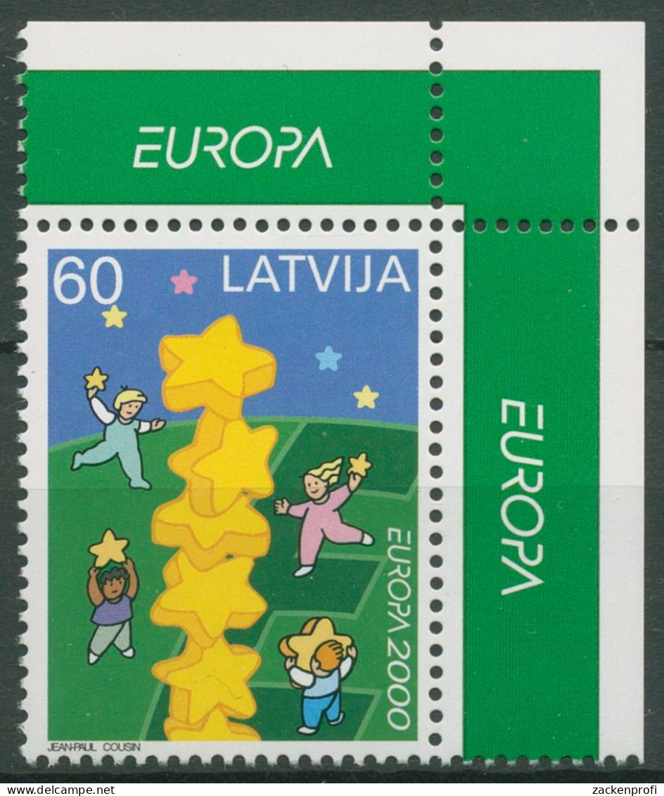 Lettland 2000 Europa CEPT Sternenturm 519 Ecke Postfrisch - Lettonie