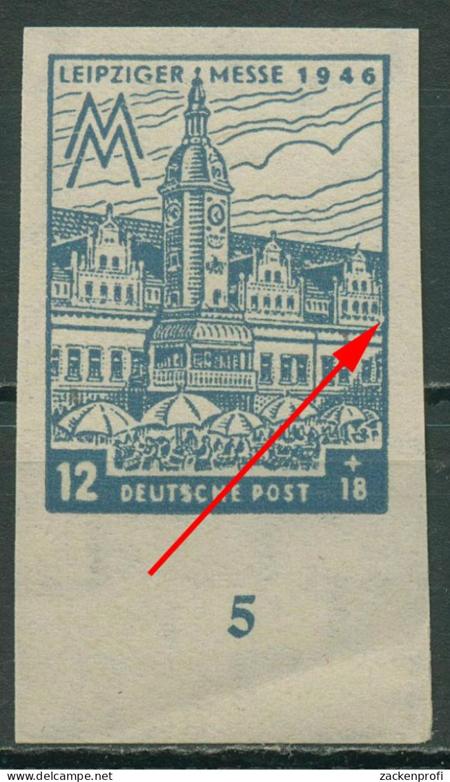 SBZ West-Sachsen 1946 Messe WZ X Mit Plattenfehler 163 BX VIII Postfrisch - Other & Unclassified