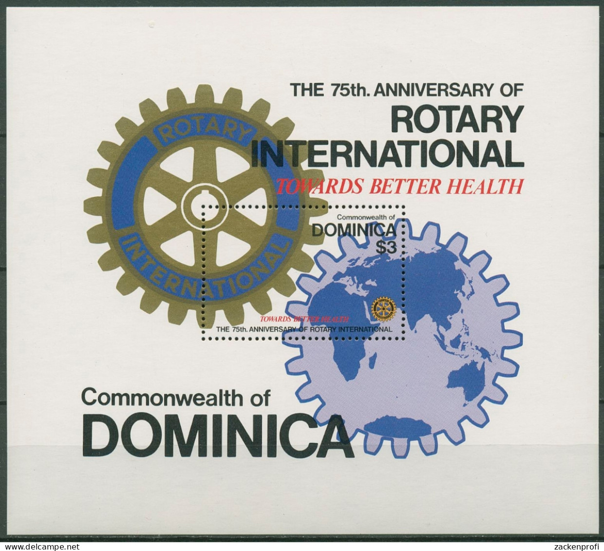 Dominica 1980 Rotary International Block 62 Postfrisch (C97243) - Dominica (1978-...)