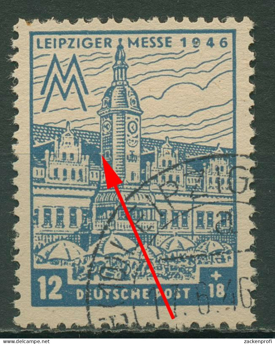 SBZ West-Sachsen 1946 Messe Spargummierung Plattenfehler 163 AZ IV Gestempelt - Other & Unclassified