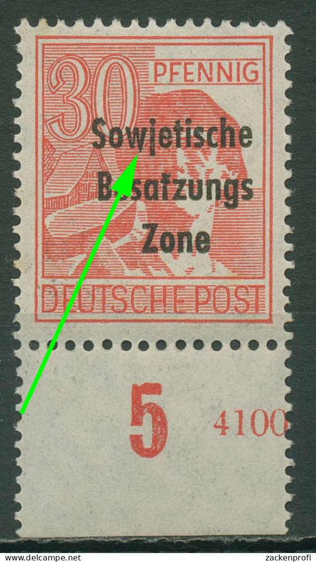SBZ Allg. Ausgabe 1948 Freim. Mit Aufdruckfehler 192 A AF VIII Postfrisch - Other & Unclassified