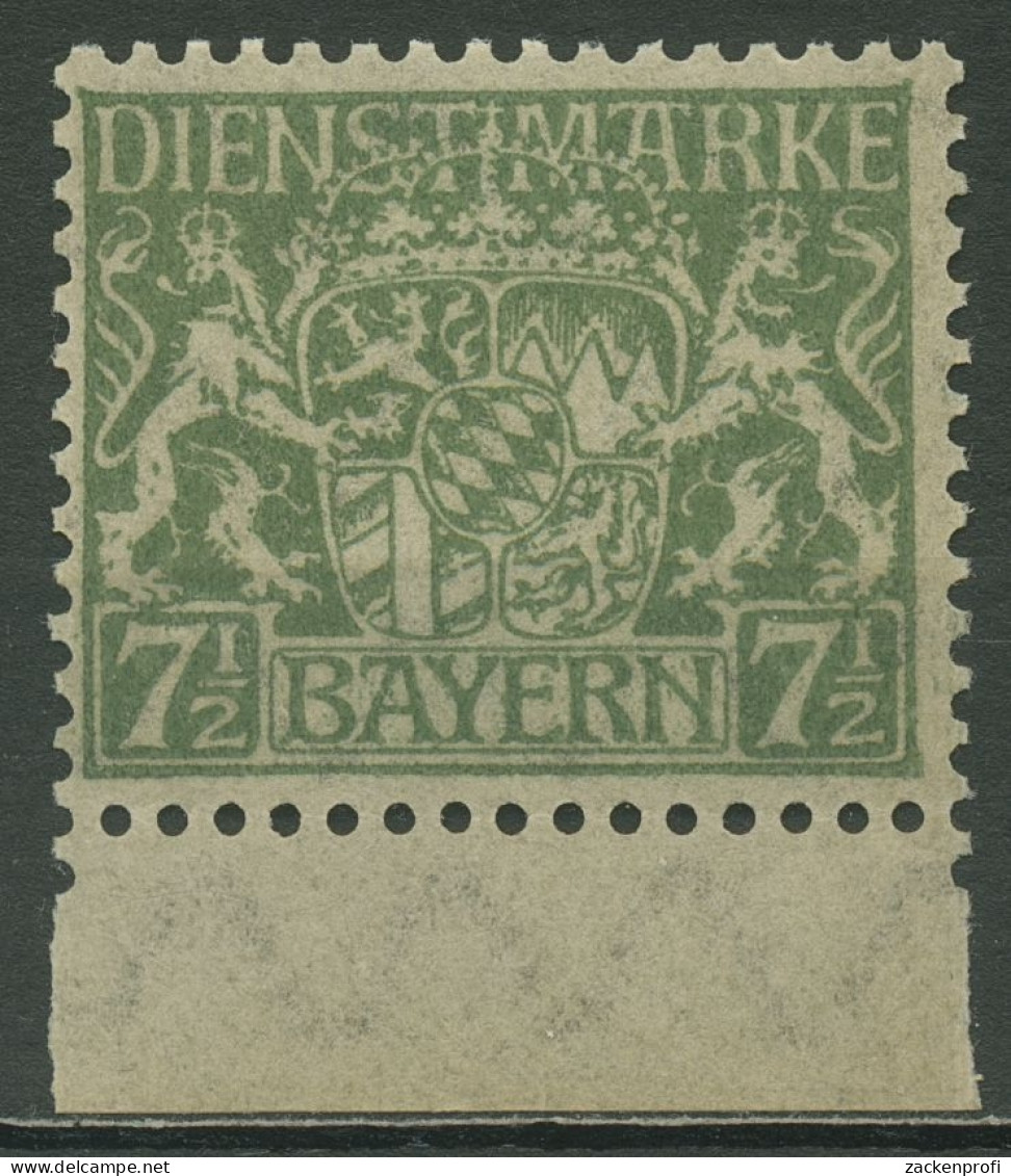 Bayern Dienstmarken 1916/20 Bayerisches Staatswappen Unterrand D 25 X Postfrisch - Postfris
