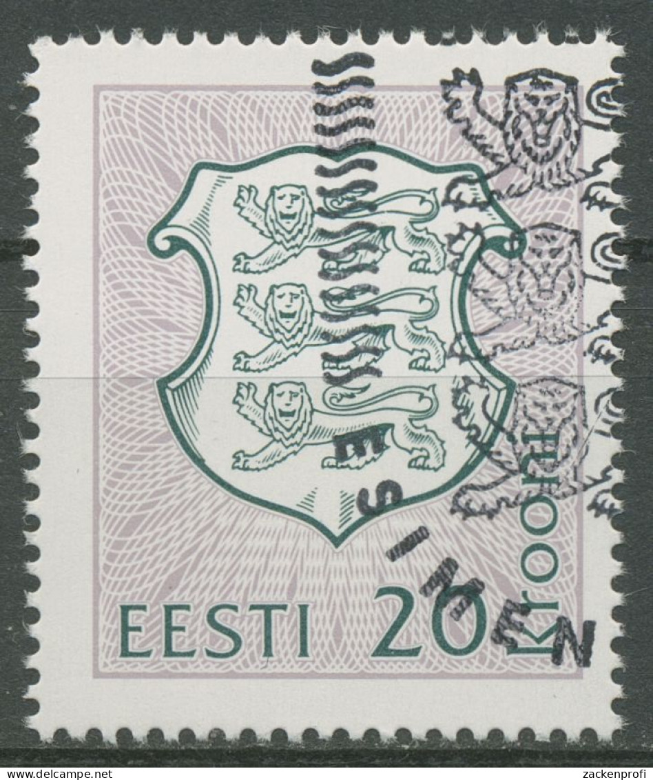 Estland 1993 Freimarke Staatswappen 212 Gestempelt - Estonia