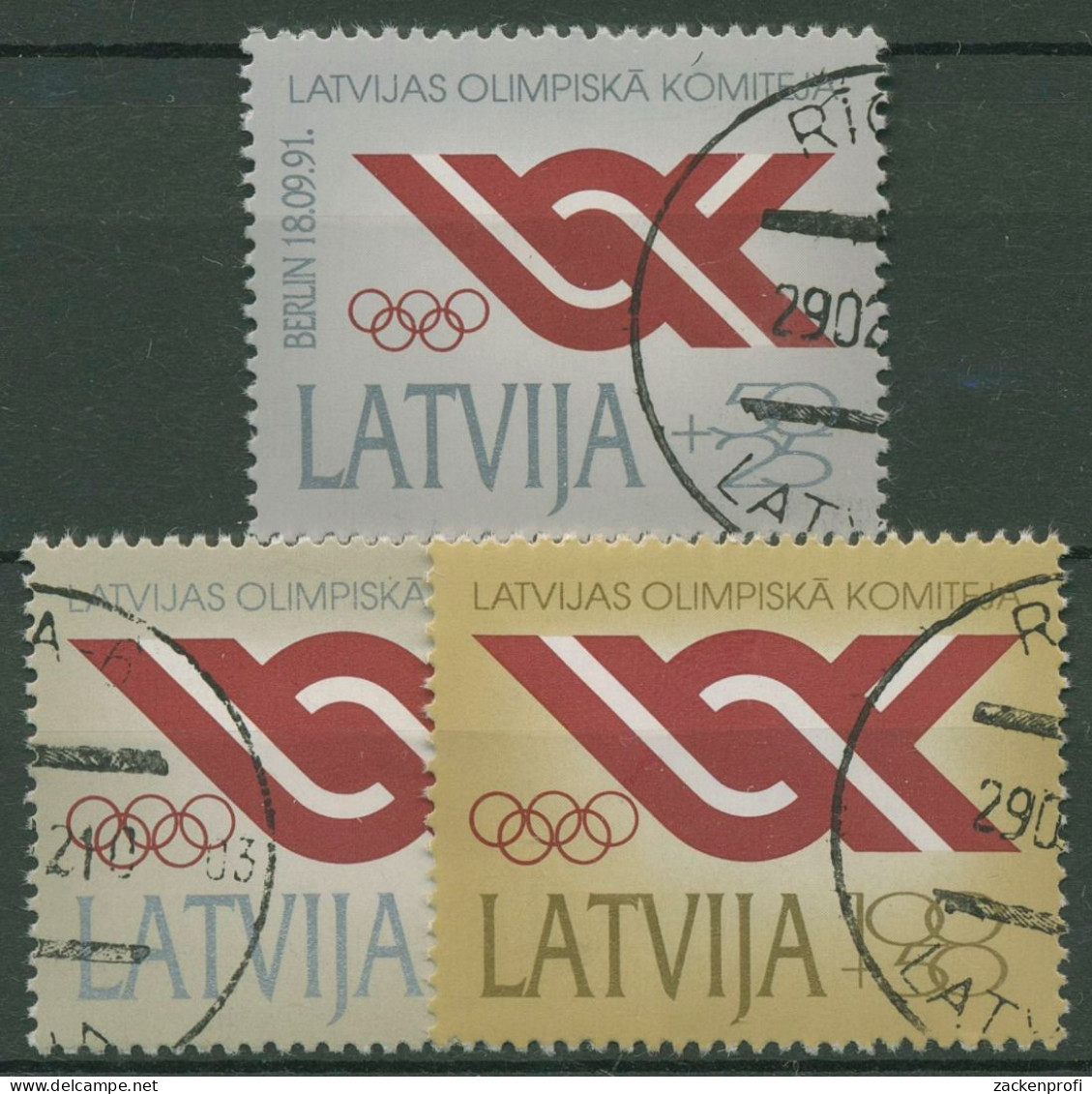 Lettland 1992 Olympisches Komitee 323/25 Gestempelt - Lettonie