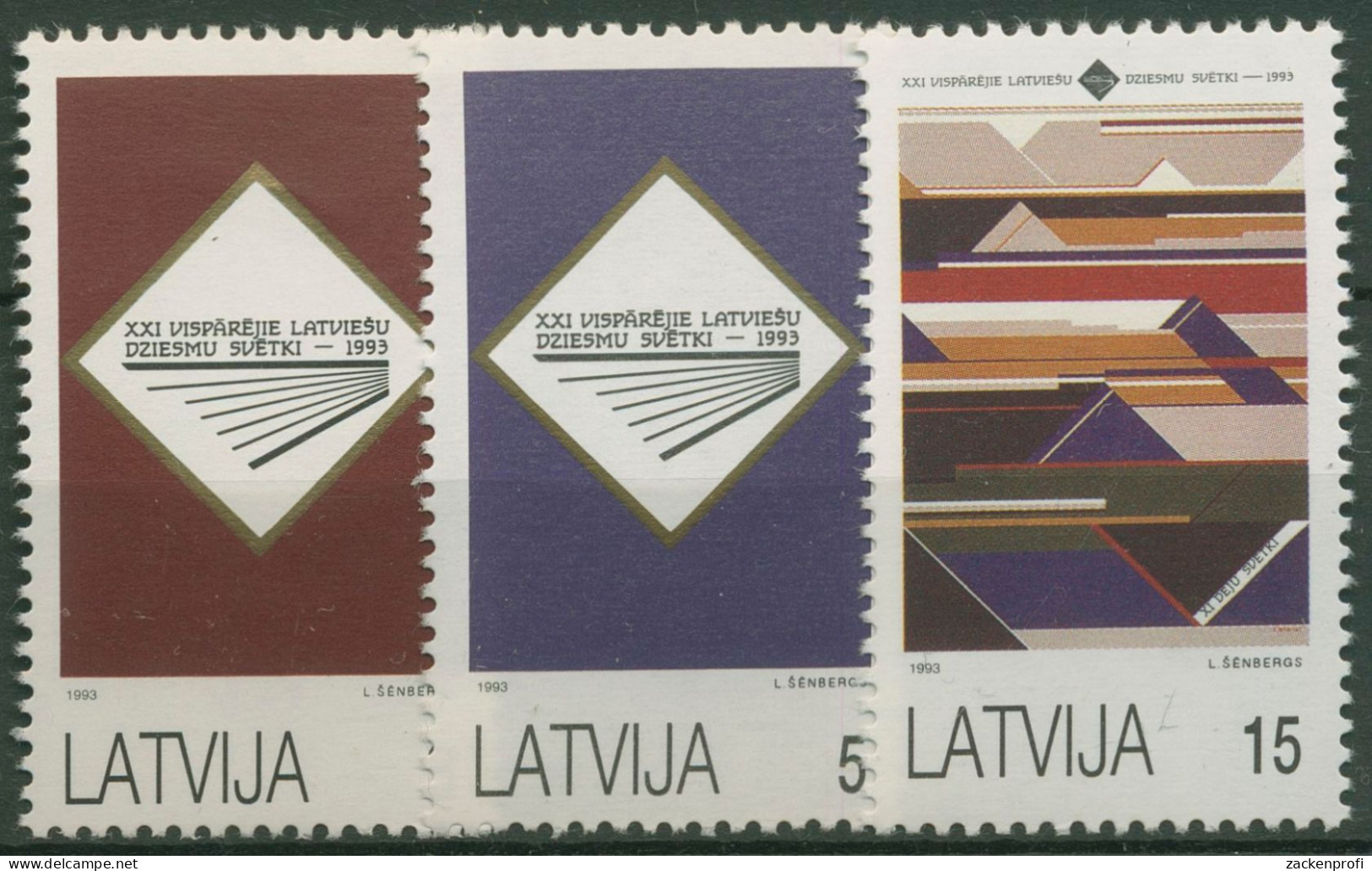Lettland 1993 Sänger-und Tanzfest Werbeplakate 357/59 Postfrisch - Lettonie