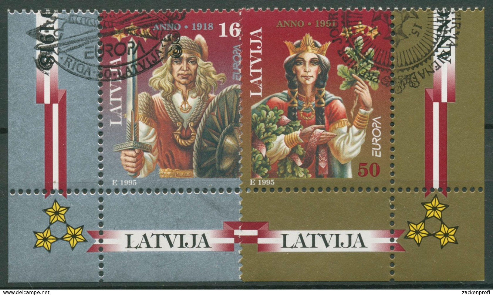 Lettland 1995 Europa CEPT Frieden Freiheit 414/15 Gestempelt - Lettland
