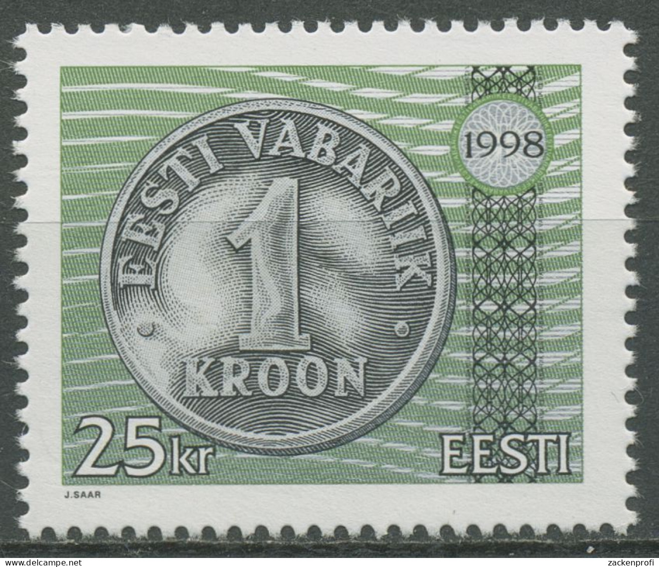 Estland 1998 Währungsreform 1-Kronen-Münze 328 Postfrisch - Estonia