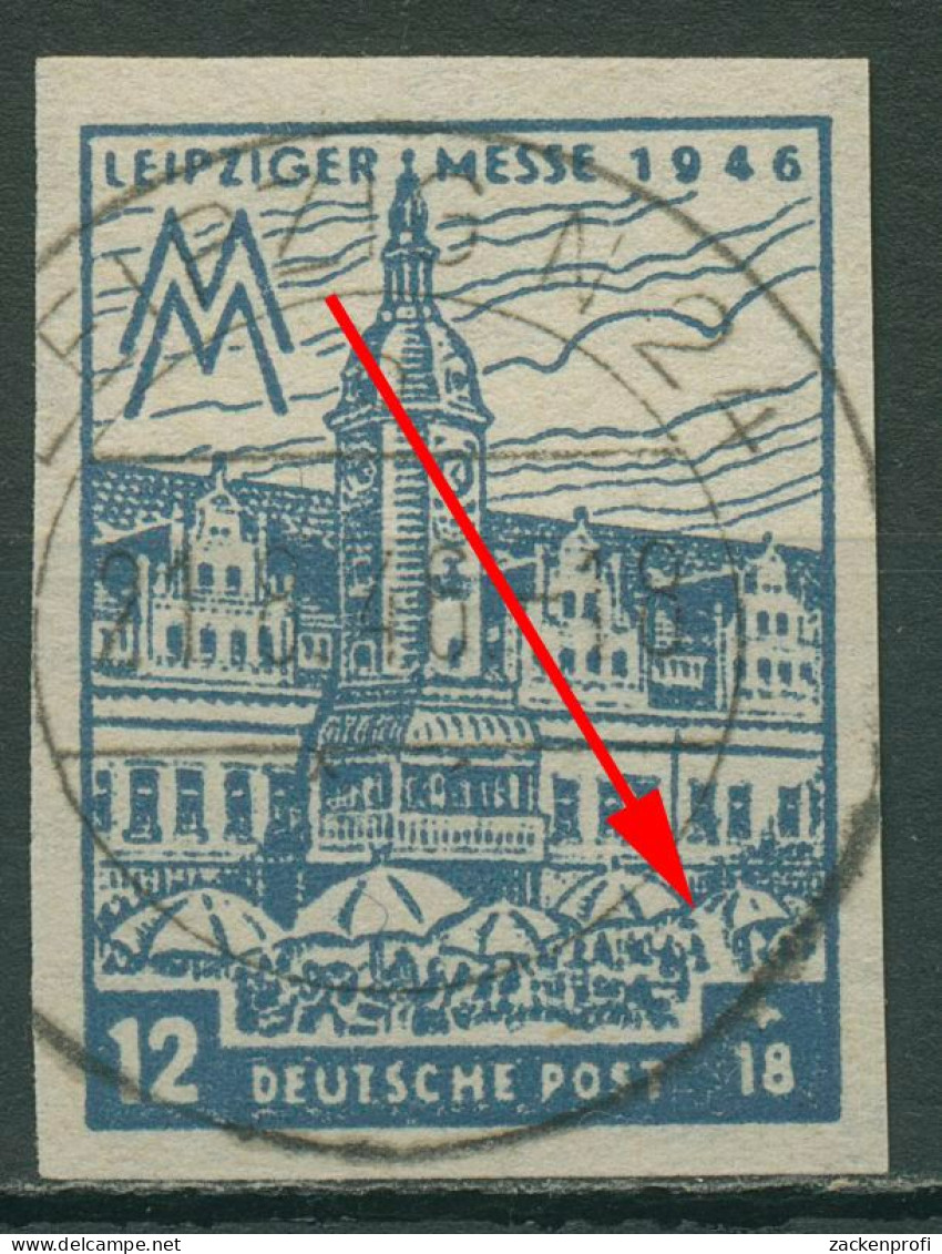 SBZ West-Sachsen 1946 Leipziger Messe WZ X Mit Plattenfehler 163 BX I Gestempelt - Andere & Zonder Classificatie