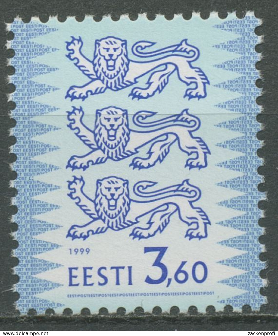Estland 1999 Freimarke Wappenlöwen 356 I A Postfrisch - Estonie