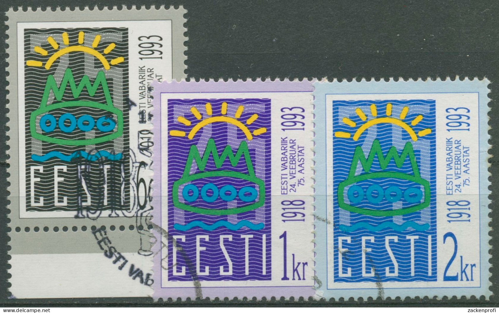 Estland 1993 75 Jahre Republik 200/02 Gestempelt - Estland