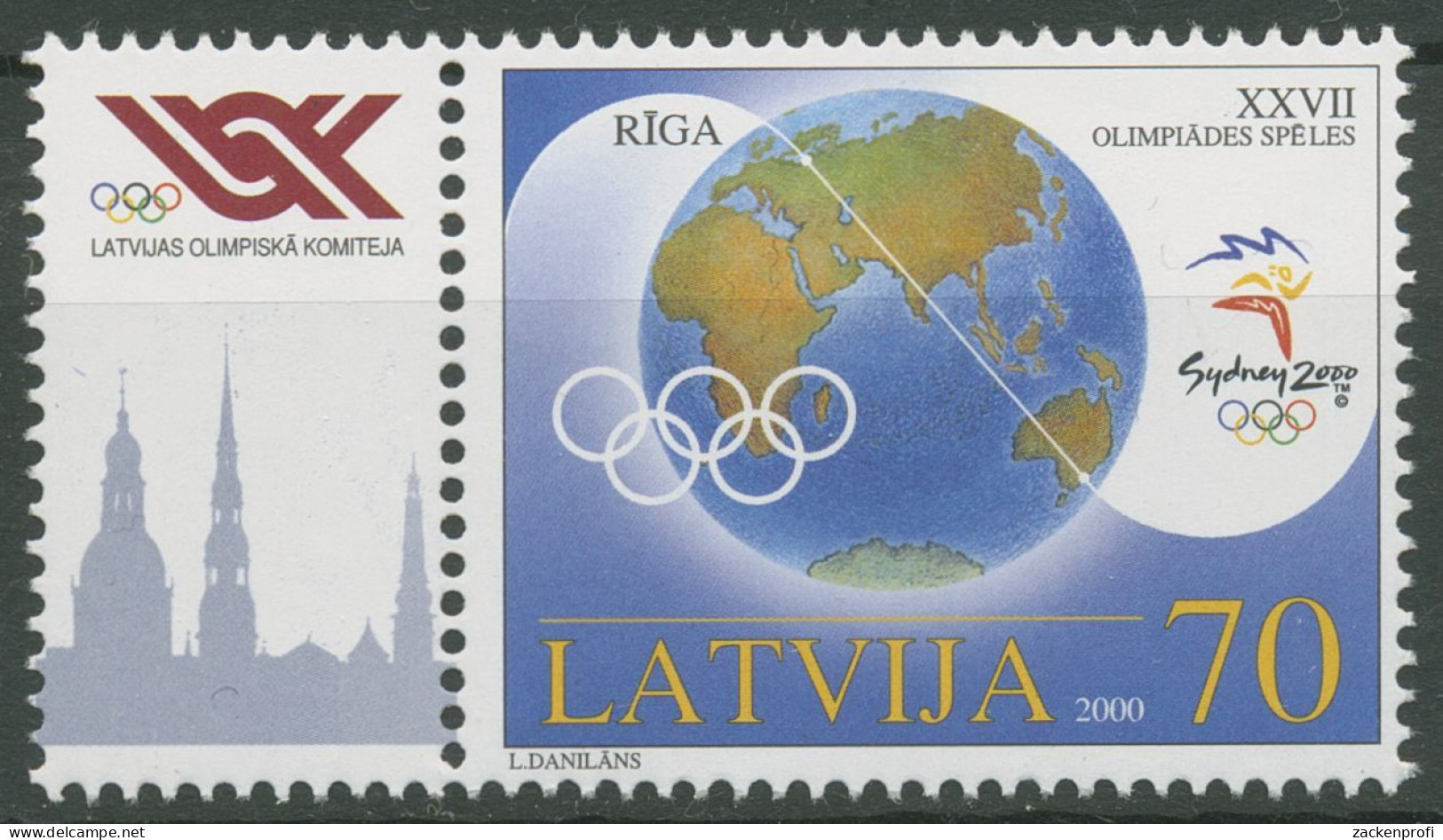 Lettland 2000 Olympia Sommerspiele Sydney 528 Zf Postfrisch - Lettland