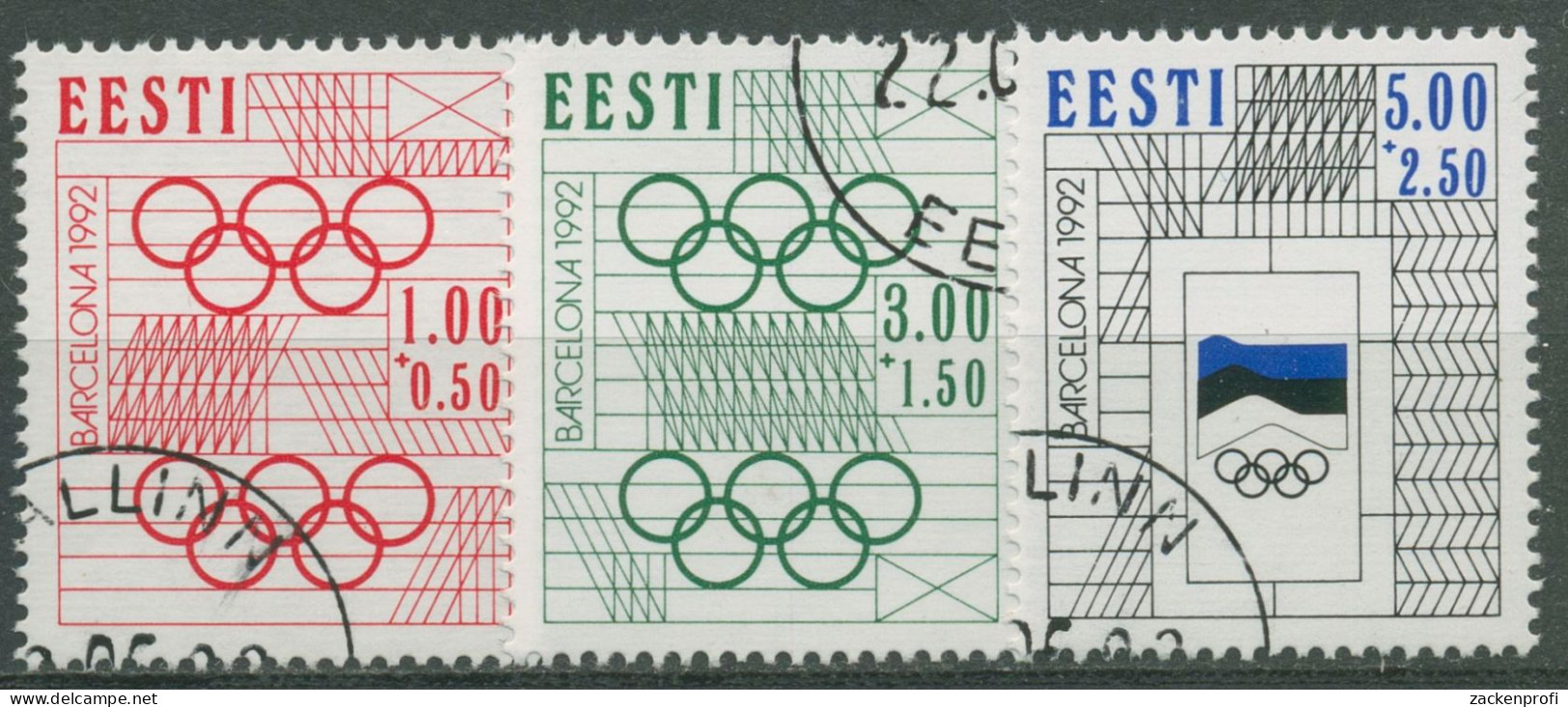 Estland 1992 Olympia Sommerspiele Barcelona 180/82 Gestempelt - Estland