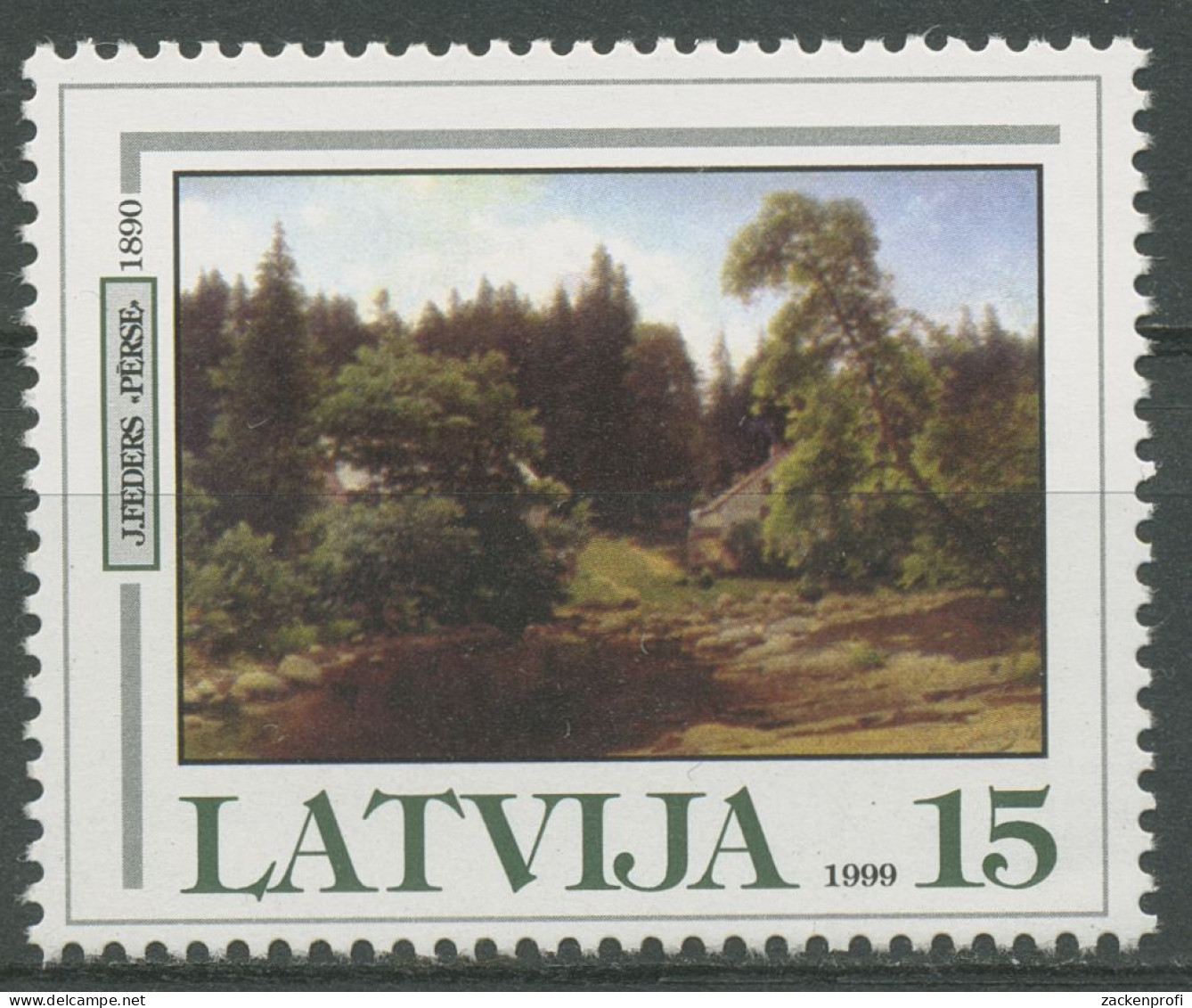 Lettland 1999 Gemälde Julijs Feders Waldlandschaft 511 Postfrisch - Lettland