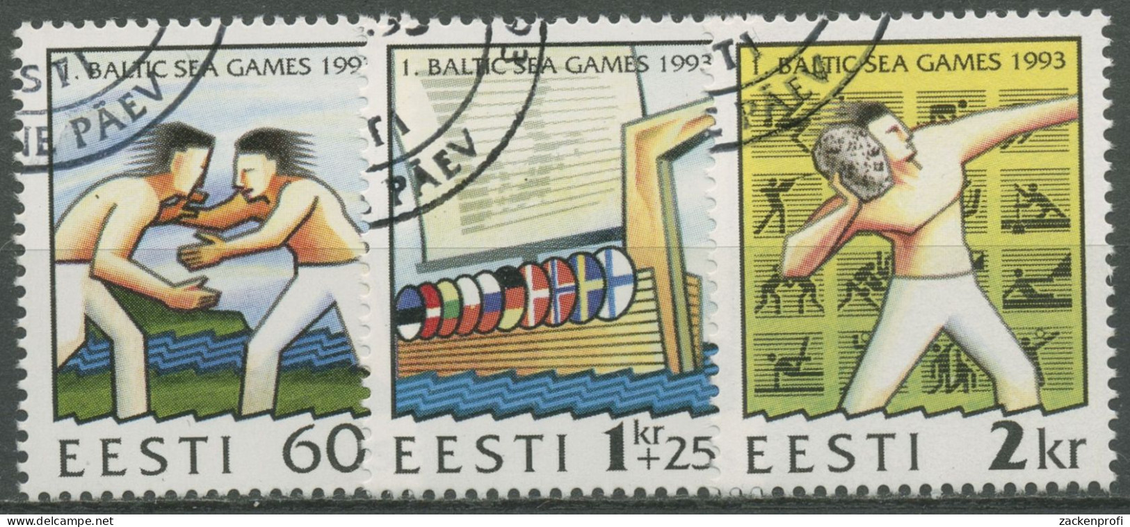 Estland 1993 Ostseespiele Nationalepos 207/09 Gestempelt - Estonia