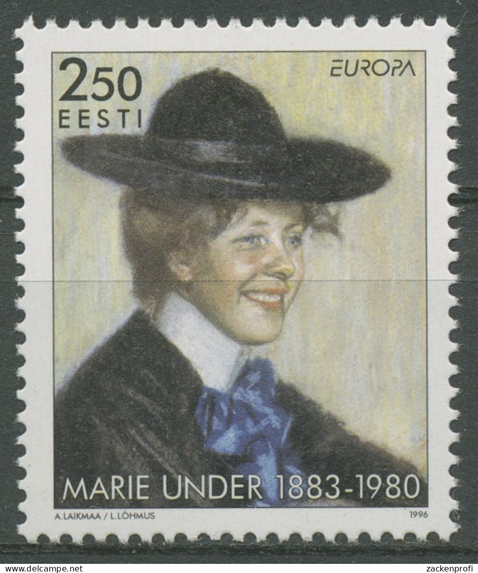 Estland 1996 Europa CEPT Berühmte Frauen Dichterin Marie Under 279 Postfrisch - Estland