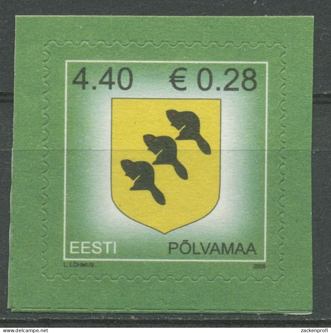 Estland 2006 Freimarke Wappen Polvamaa 543 Postfrisch - Estonie