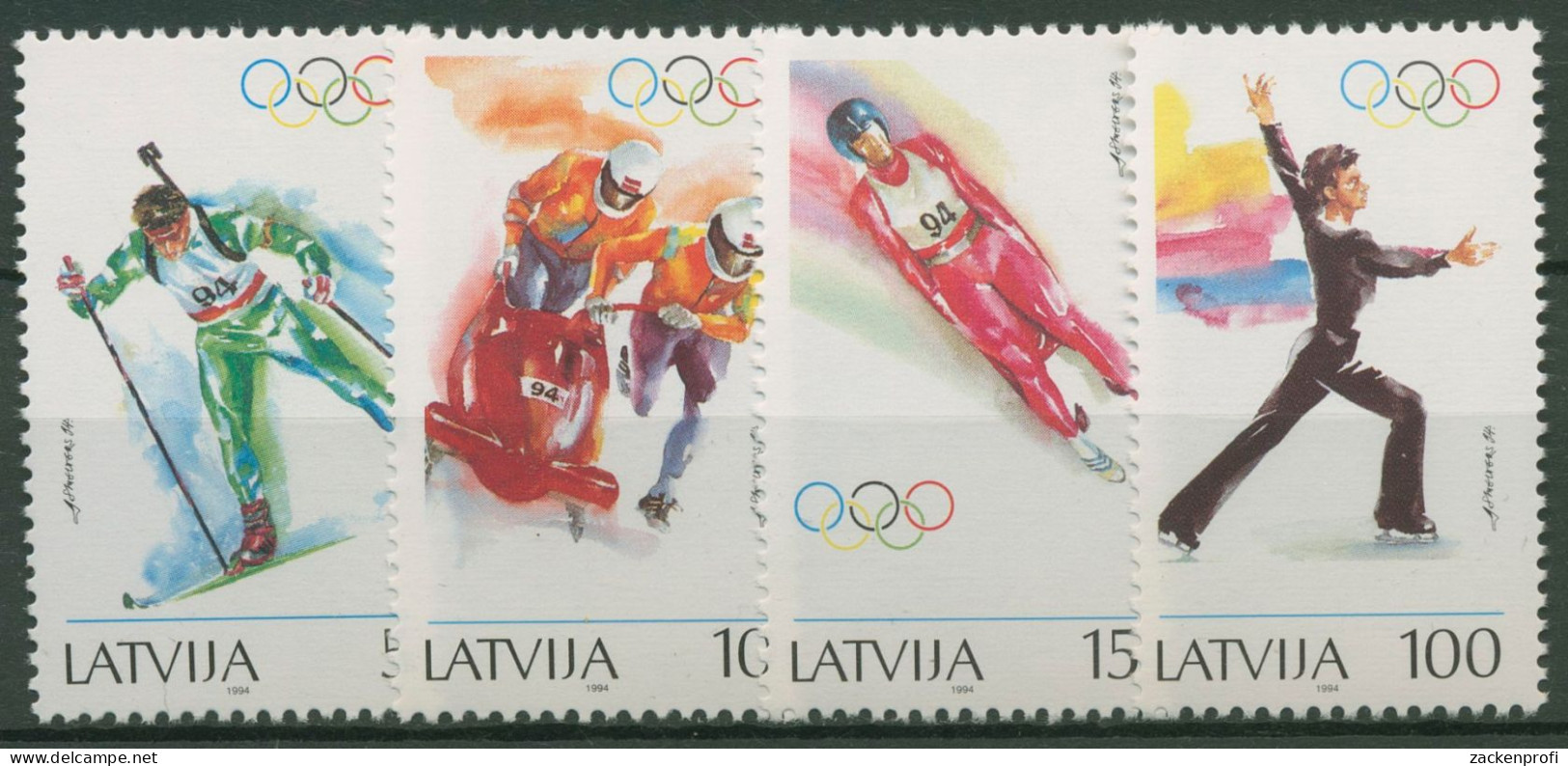 Lettland 1994 Olympia Winterspiele Lillehammer 364/67 Postfrisch - Latvia