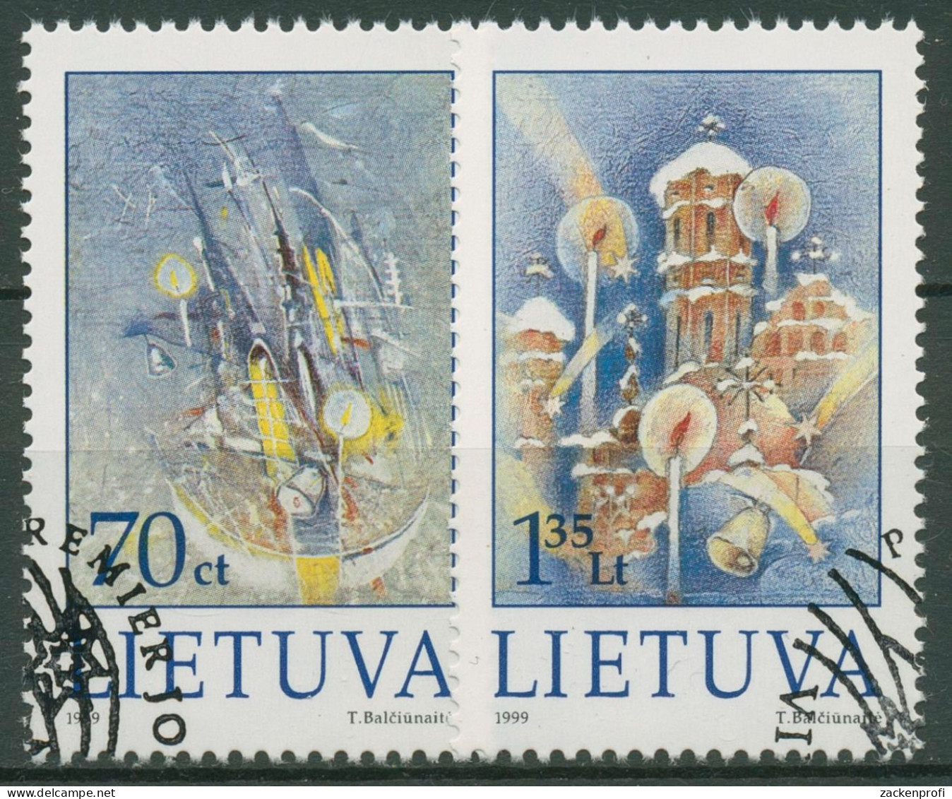 Litauen 1999 Weihnachten Neujahr 715/16 Gestempelt - Lithuania