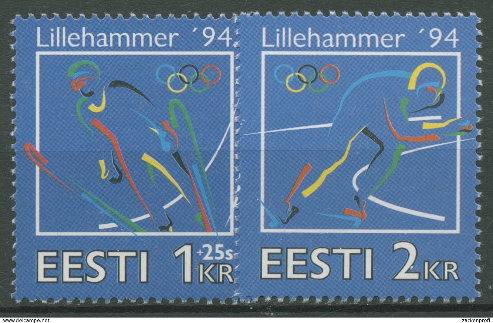 Estland 1994 Olympia Winterspiele Lillehammer 221/22 Postfrisch - Estland