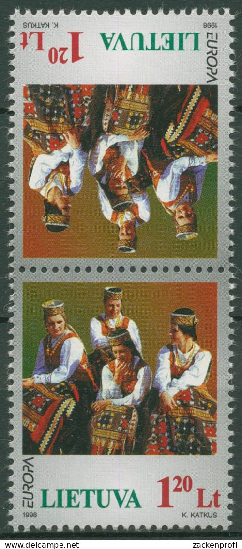 Litauen 1998 Europa CEPT Feste Feiertage Kehrdruckpaar 664 KD Postfrisch - Litouwen
