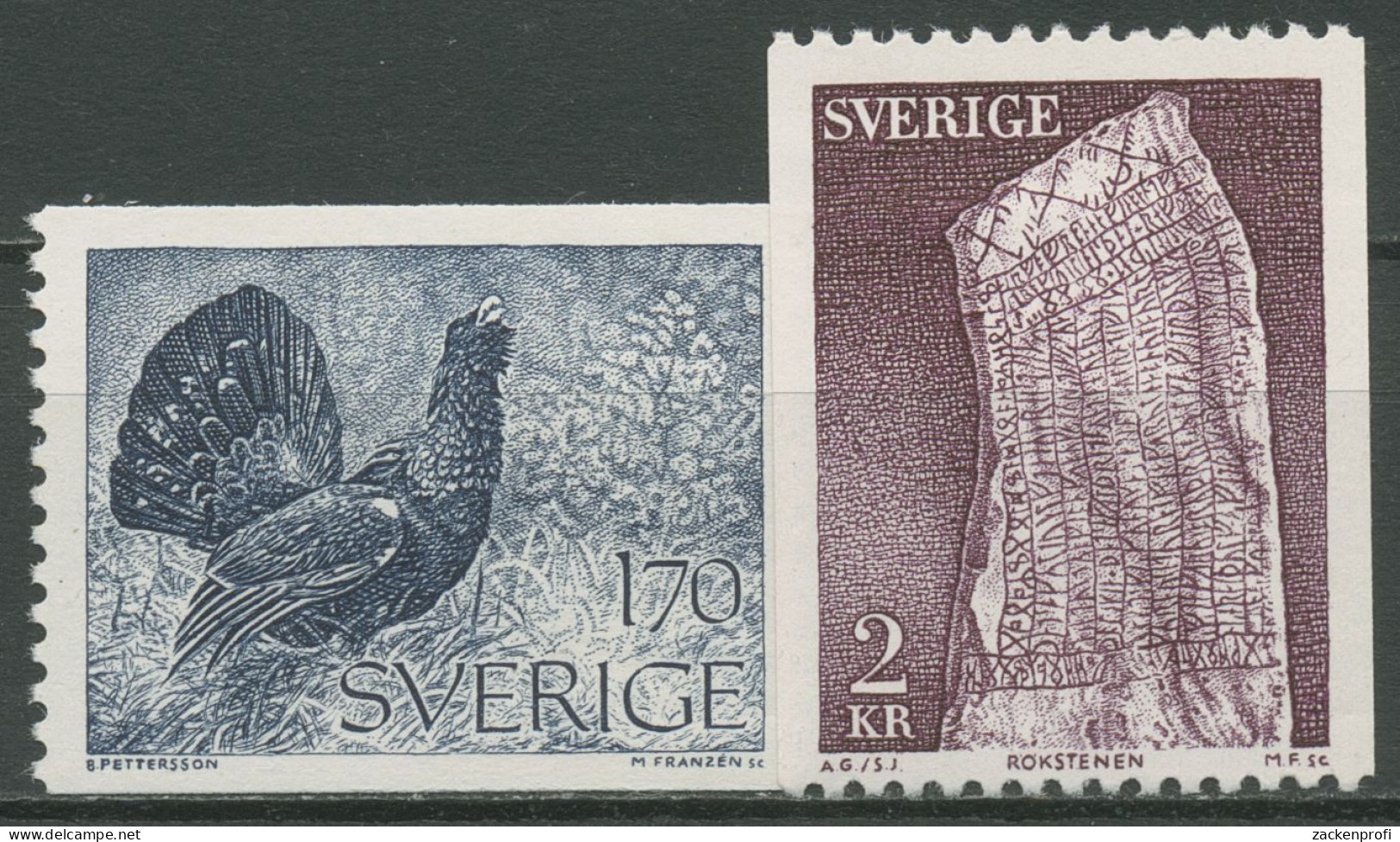 Schweden 1975 Auerhuhn Runenstein 906/07 Y Postfrisch - Ungebraucht