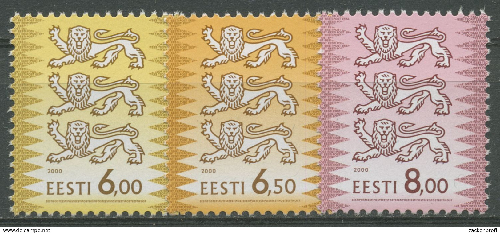 Estland 2000 Freimarke Wappenlöwen 381/83 Postfrisch - Estonie
