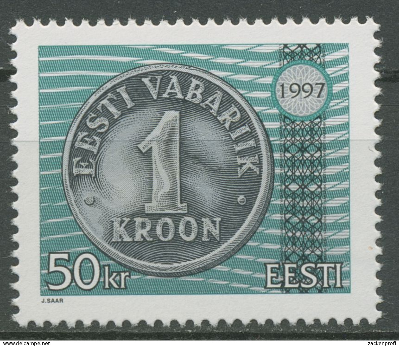 Estland 1997 Währungsreform 1-Kronen-Münze 308 Postfrisch - Estonie