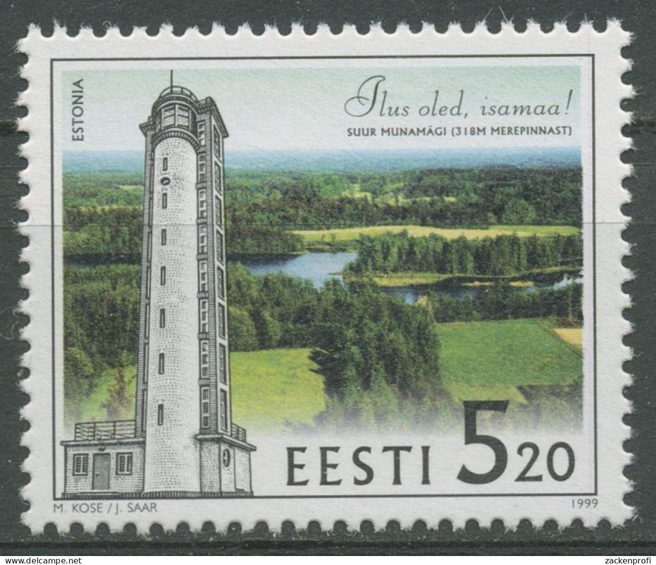 Estland 1999 Berg Suur Munamägi Aussichtsturm 348 Postfrisch - Estonia