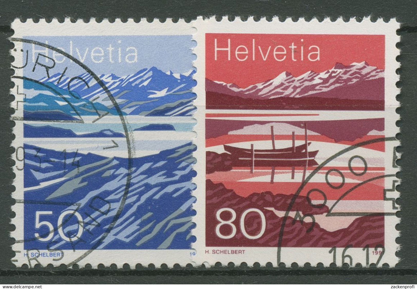 Schweiz 1991 Bergseen Lago Moesola, Melchsee 1459/60 Gestempelt - Usati