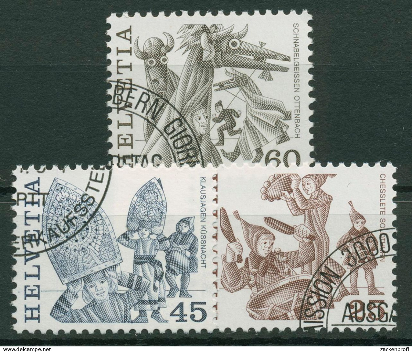 Schweiz 1984 Volksbräuche 1280/82 Gestempelt - Used Stamps