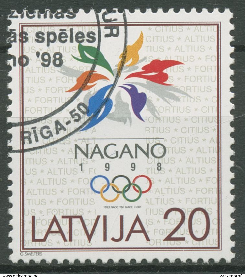 Lettland 1998 Olympia Winterspiele Nagano 474 Gestempelt - Lettonie