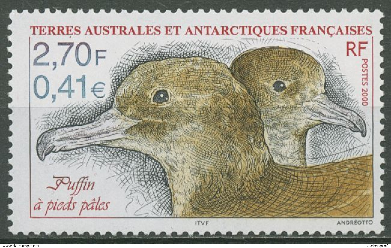 Franz. Antarktis 2000 Tiere Der Antarktis Blassfußsturmtaucher 417 Postfrisch - Nuevos