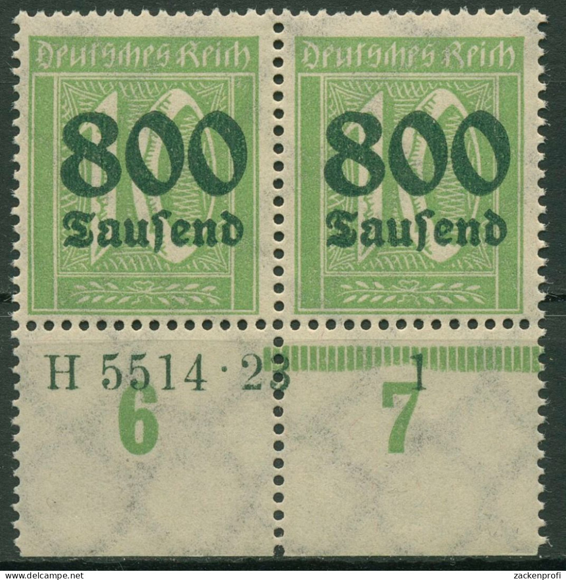 Deutsches Reich 1923 Freim. Mit Hausauftrags-Nr. 302 A HAN Postfrisch - Ongebruikt