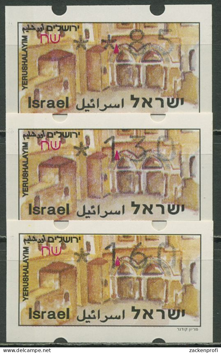 Israel ATM 1994 Jerusalem Satz 3 Werte (mit Phosphor), ATM 21.1 Y S1 Postfrisch - Automatenmarken (Frama)