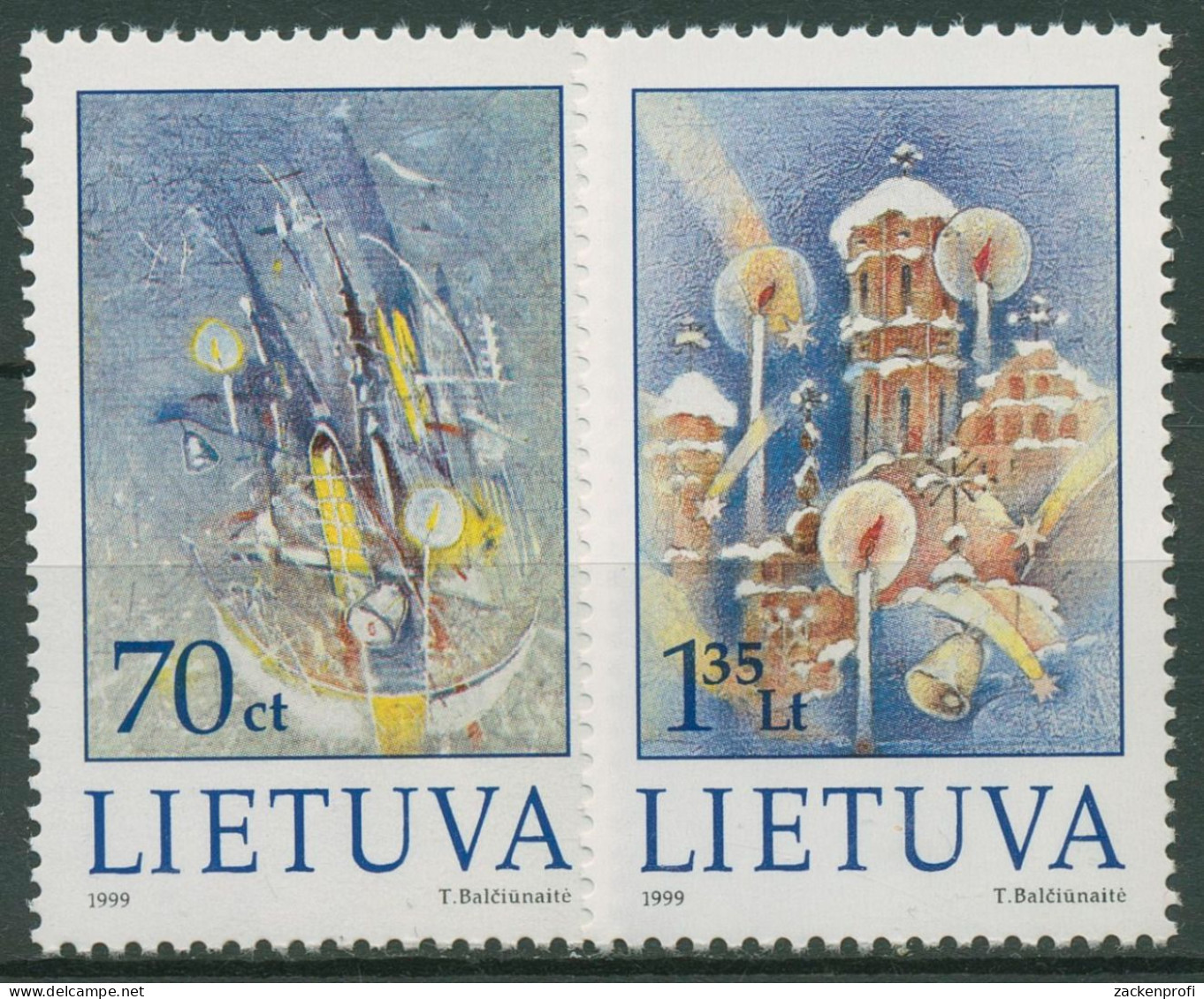 Litauen 1999 Weihnachten Neujahr 715/16 Postfrisch - Lithuania