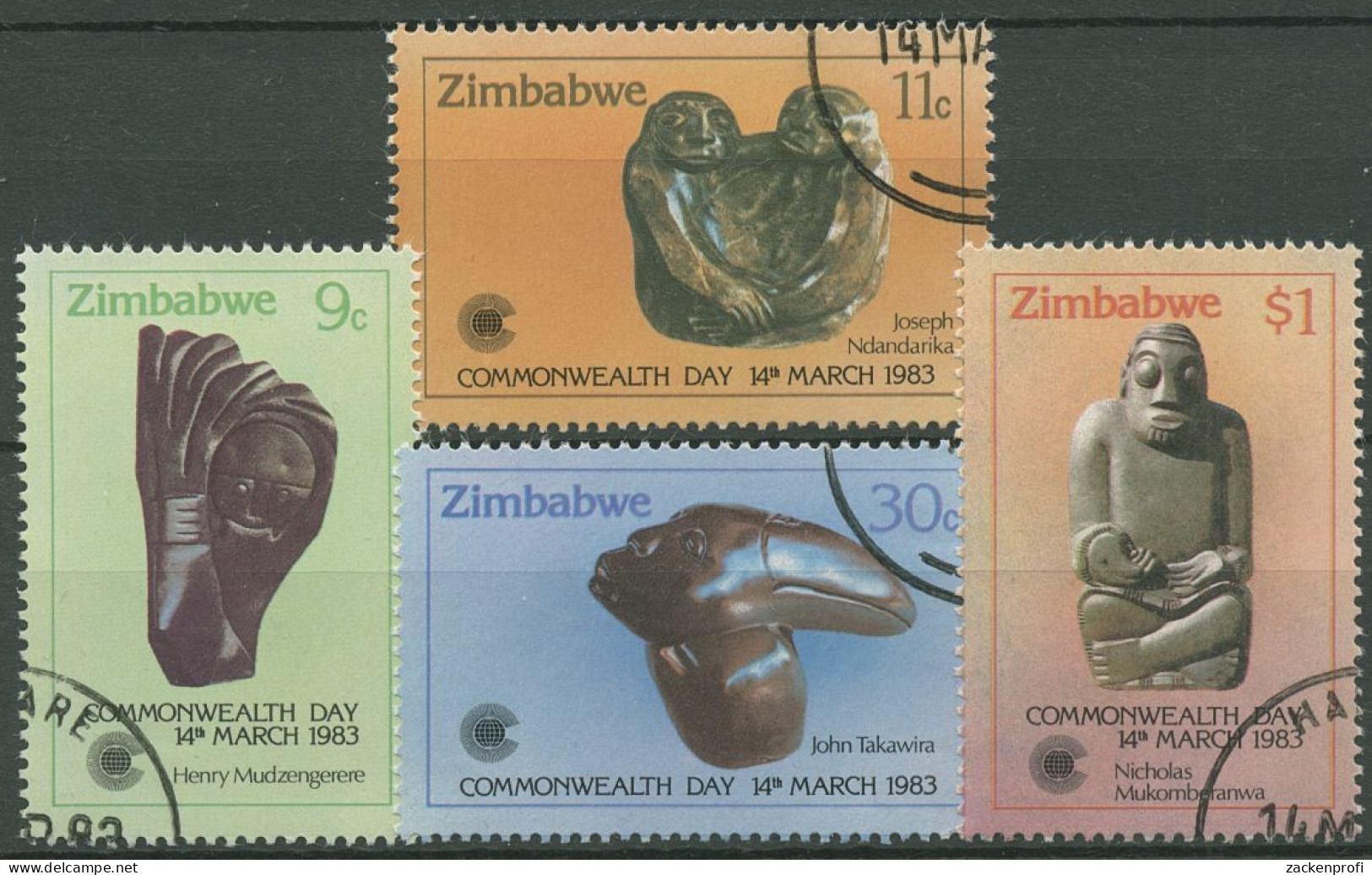 Simbabwe 1983 Commonwealth-Tag Skulpturen 272/75 Gestempelt - Zimbabwe (1980-...)