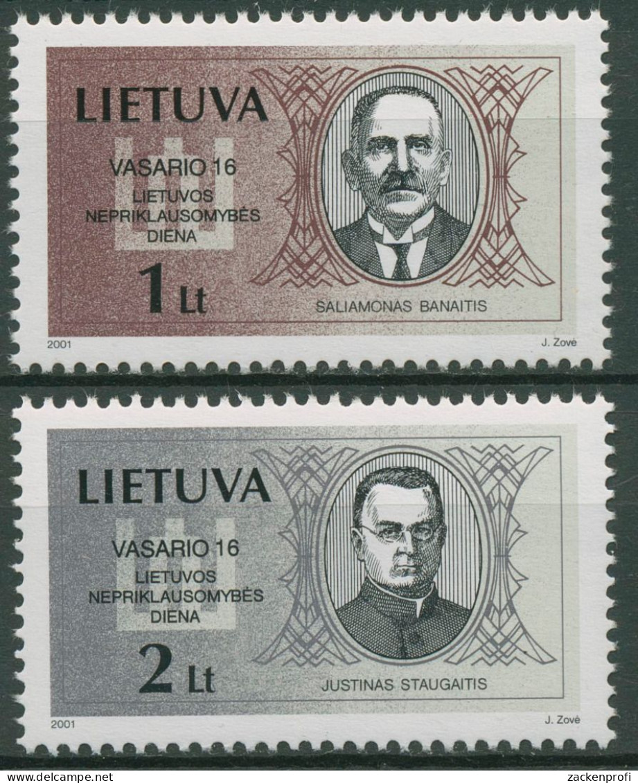 Litauen 2001 Unterzeichner Der Unabhängigkeitserklärung 751/52 Postfrisch - Lithuania