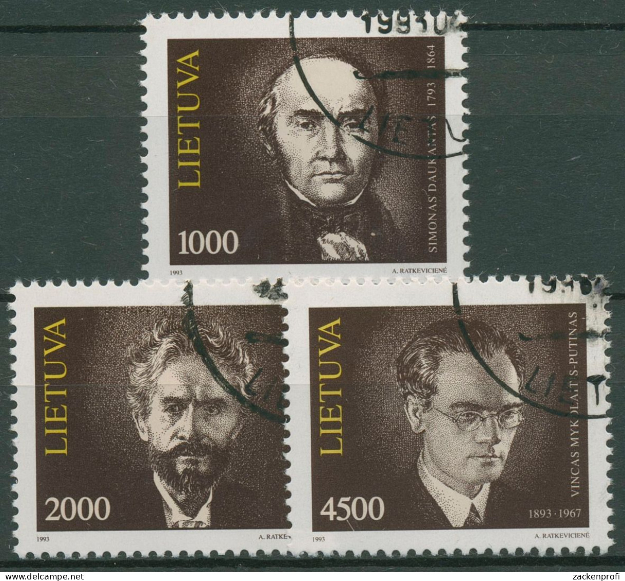 Litauen 1993 Persönlichkeiten 523/25 Gestempelt - Lithuania