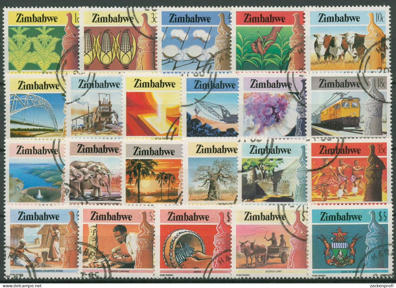 Simbabwe 1985 Kultur Technik Wirtschaft 309/30 A Gestempelt - Zimbabwe (1980-...)