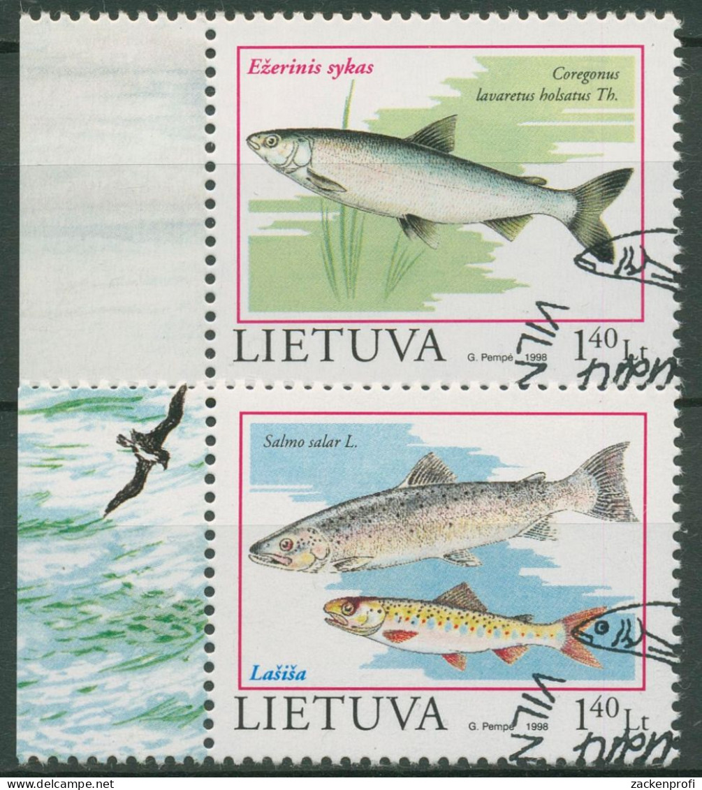 Litauen 1998 Gefährdete Fische: Renke, Atlantischer Lachs 671/72 Gestempelt - Lituanie