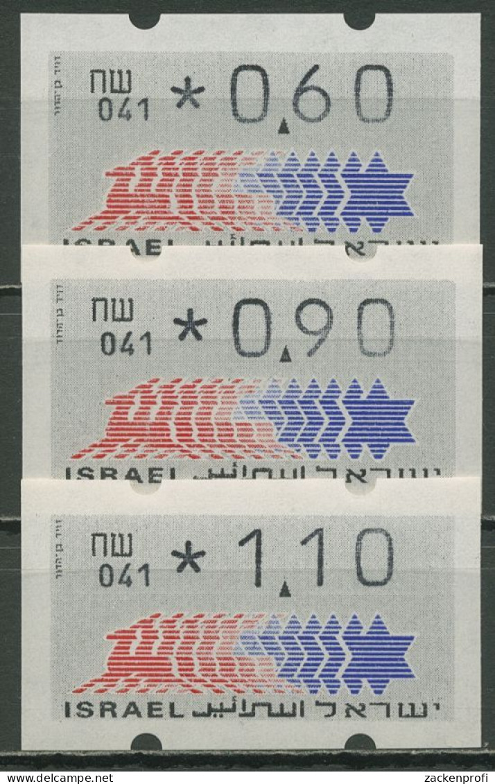 Israel ATM 1990 Hirsch 041, Schekel Links Satz 3 Werte, ATM 3.2.41 S2 Postfrisch - Vignettes D'affranchissement (Frama)