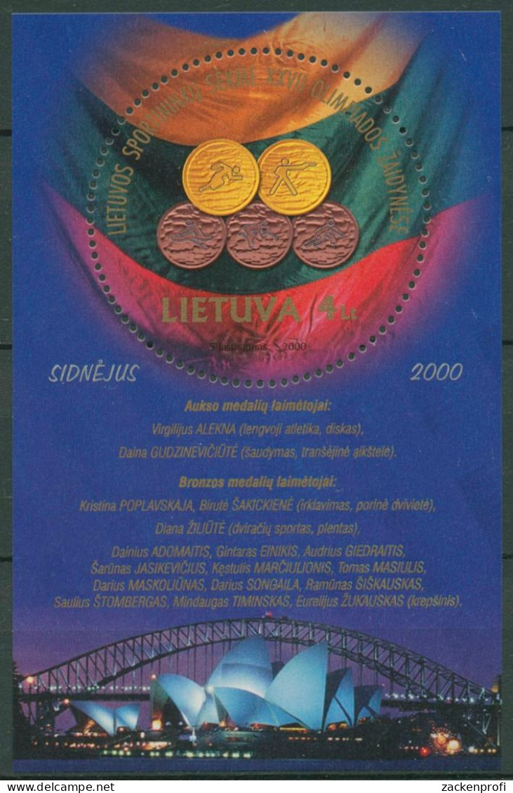 Litauen 2000 Olympia Sommerspiele Sydney Medaillen Block 21 Postfrisch (C60470) - Lituanie