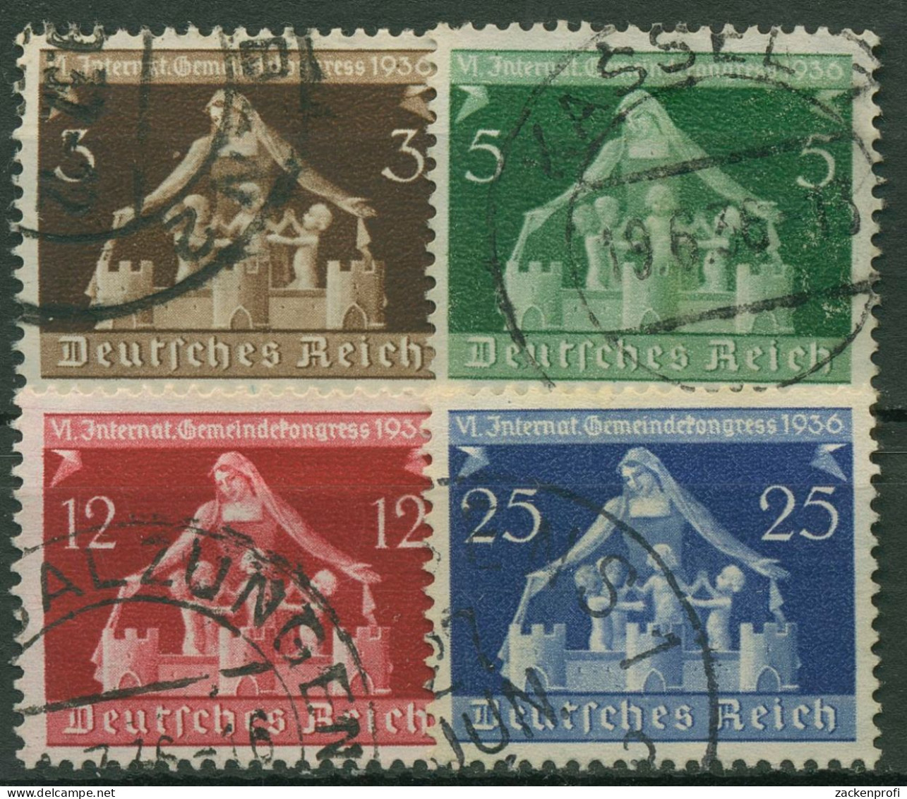 Deutsches Reich 1936 Internationaler Gemeindekongress 617/20 Gestempelt - Used Stamps