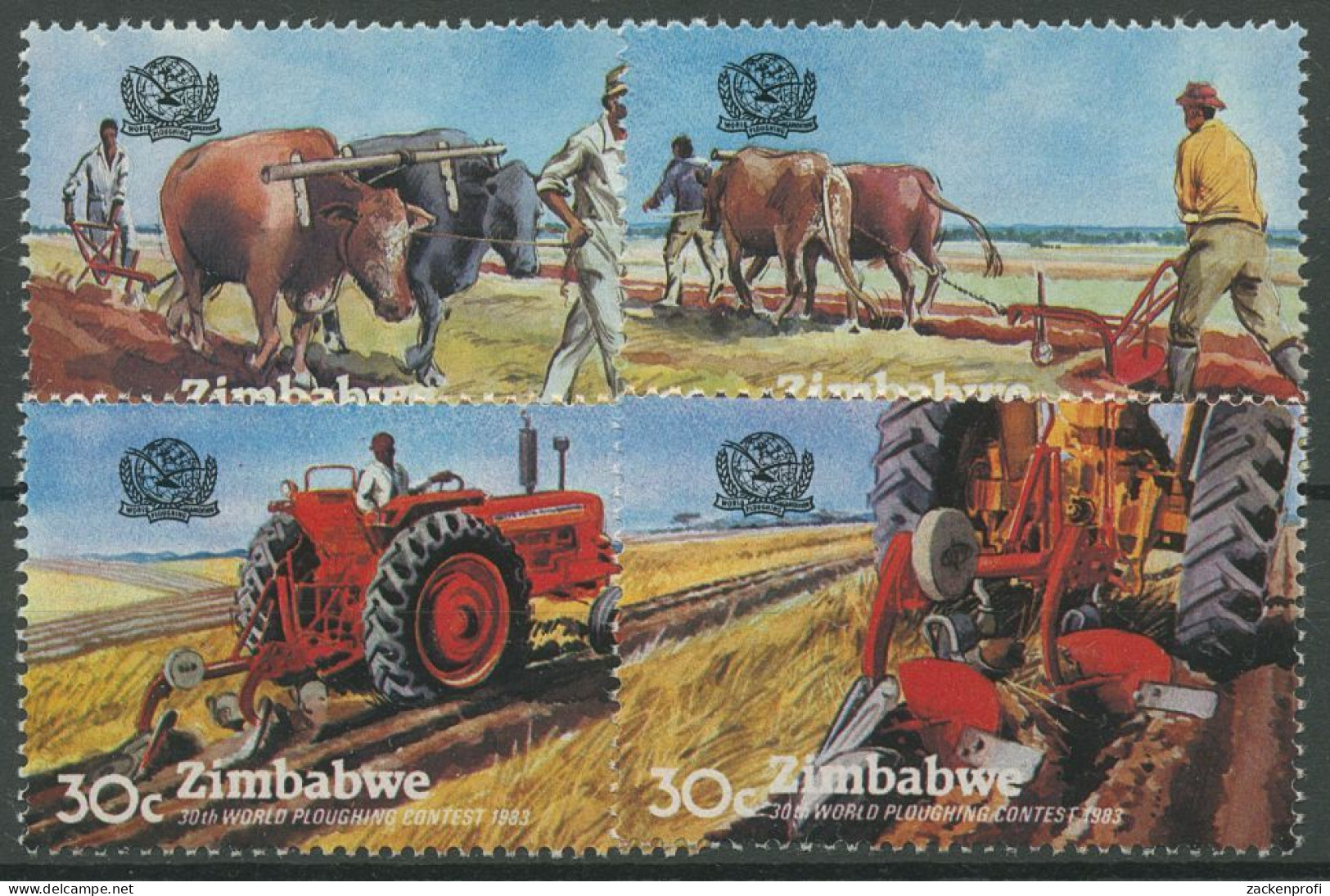 Simbabwe 1983 Landwirtschaft Weltmeisterschaft Im Pflügen 276/79 Postfrisch - Zimbabwe (1980-...)