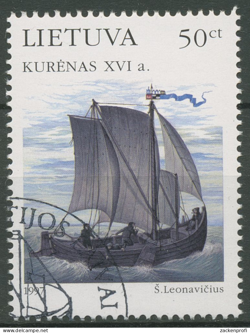 Litauen 1997 Schiffe Auf Der Ostsee Fischerboot 639 Gestempelt - Lithuania