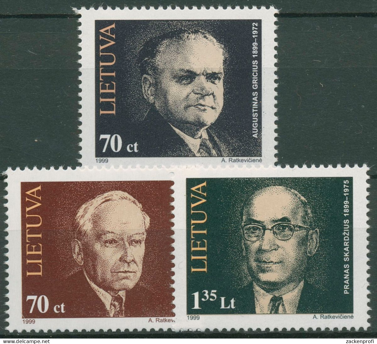 Litauen 1999 Persönlichkeiten 689/91 Postfrisch - Lithuania